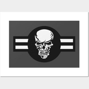 Military aircraft roundel emblem with skull illustration Posters and Art